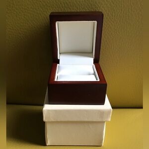Red Rosewood Hinged Ring Box